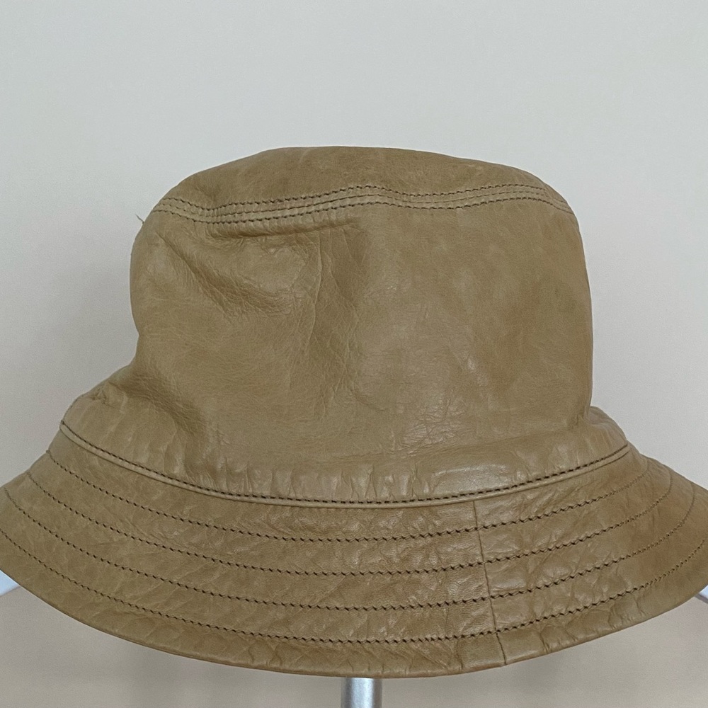 Vintage leather bucket hat